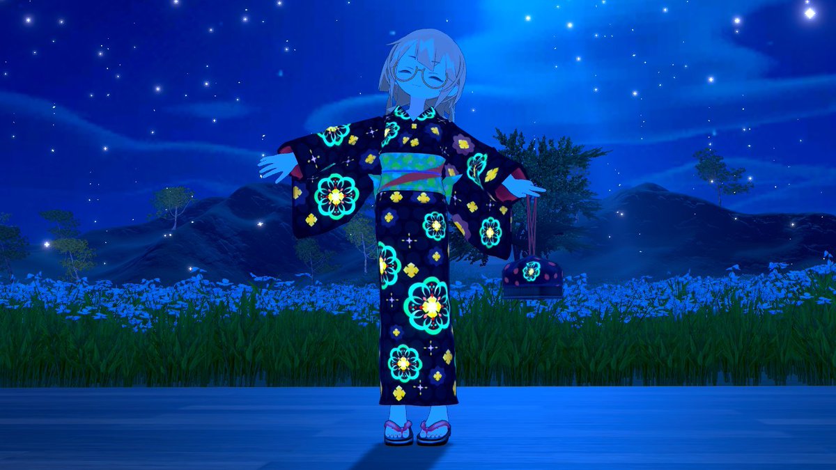 G_B_X_D's tweet photo. #VRChat DIMENSION GIRL SHOP　更新③
YUKATA（浴衣）2026年新柄『月のお花見🎆』

既に浴衣本体を持っているユーザーさま用に、
着せ替え生地（マテリアル）をオプションリリースしました！　美術館や洋館デートや、花火や縁日など夏のイベントにぴったりモダンな柄✨

https://t.co/K3r86xnU2c https://t.co/HOb2fLKmjZ