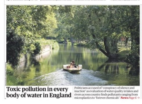 RichardGCorbett's tweet photo. Since water services were sold off by Thatcher to be run for private profit, the water companies have:
- amassed debts of over £50bn
- paid £78bn to shareholders
- raised CEO pay to £1-3 million a year
- lose 2.87bn litres of water a day through leaky pipes
- polluted EVERY river https://t.co/vMVx5ianIt