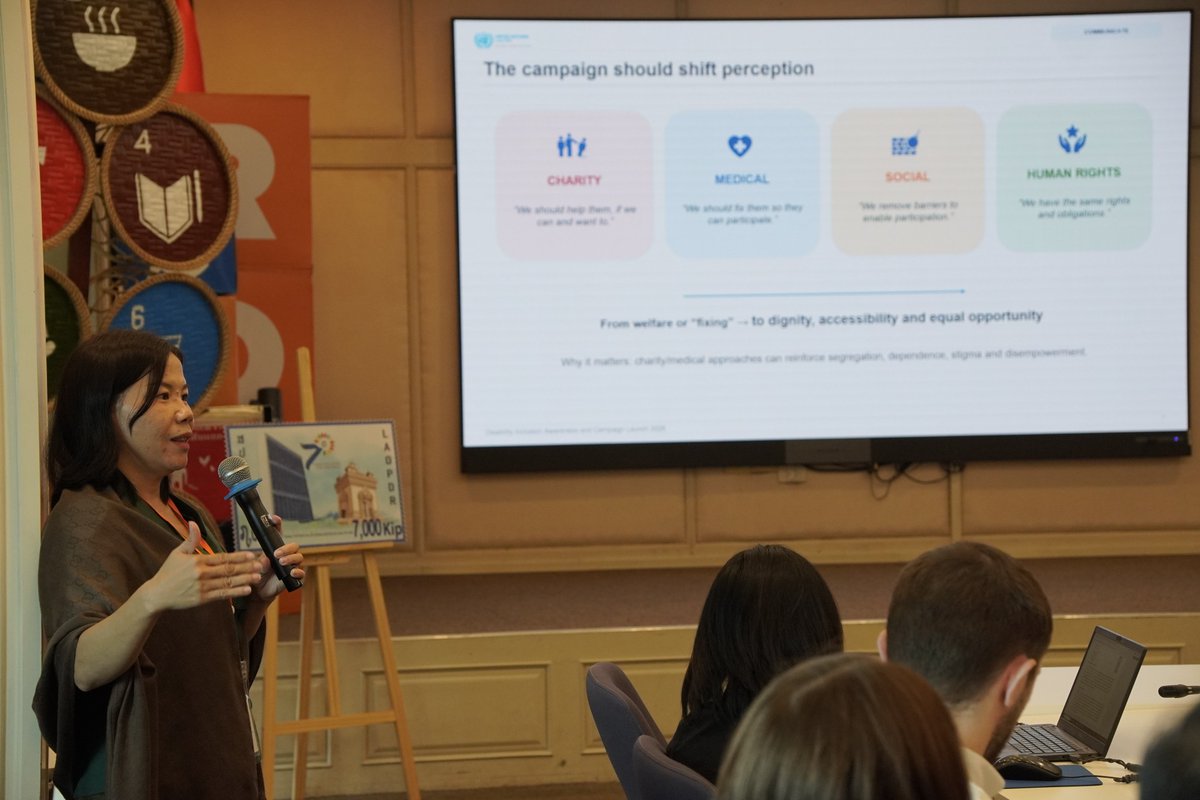 UNinLaoPDR's tweet photo. The biggest barrier for many persons with disabilities isn't disability—it's the barriers around them.

Today, @UNinLaoPDR joined #UNV 🇱🇦 to launch the #DisabilityInclusion Campaign, sharing stories to challenge perceptions &amp; inspire action.

Read more🔗 https://t.co/QURDLGymdu https://t.co/FrHoFevnFd
