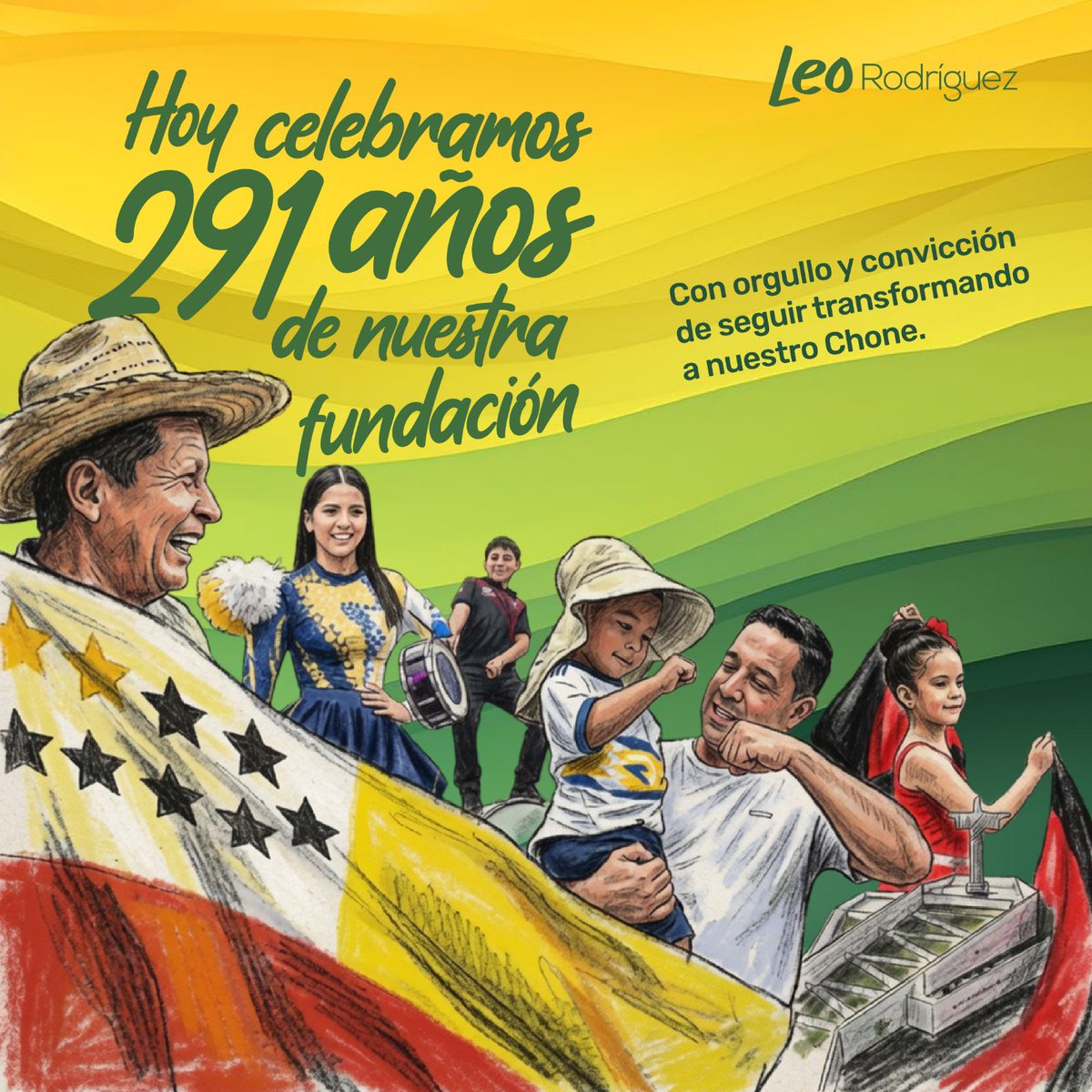 leorodriguezec's tweet photo. Celebrar a Chone es celebrar a nuestra gente, nuestras tradiciones y todo lo que hemos logrado cuando decidimos creer en nosotros mismos. Avancemos con la misma convicción de transformar nuestro cantón.

¡Porque la mejor historia la seguimos construyendo juntos! 🤍💛❤️ https://t.co/wrkMgpXVKX