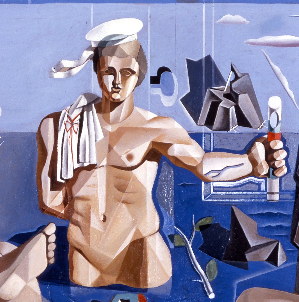 MuseuMontserrat's tweet photo. Alhora, converteix tant el títol com la pintura en una crítica a l'Acadèmia i qüestiona la capacitat del #cubisme per continuar sent un moviment d'avantguarda capaç de desafiar les normes de la tradició artística occidental sense esdevenir un estil acadèmic més. https://t.co/JbvBc8yJhf