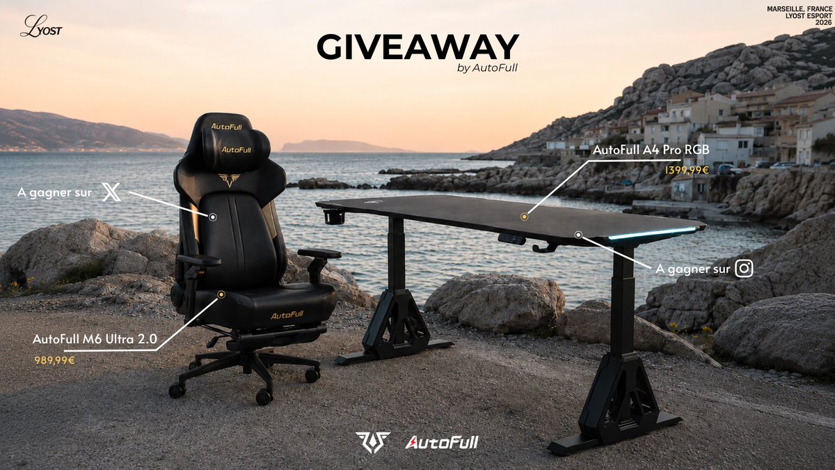 lyost_esport's tweet photo. GIVEAWAY BY AUTOFULL 🎁

Tentez de remporter leur chaise M6 Ultra 2.0 d’une valeur de 990 € !! 

Pour participer, il suffit de : 

Follow @lyost_esport & @AutoFullGlobal 
Like et retweet 
Tag 2 amis en commentaire 

Tirage au sort le 20/08/26, bonne chance à tous !