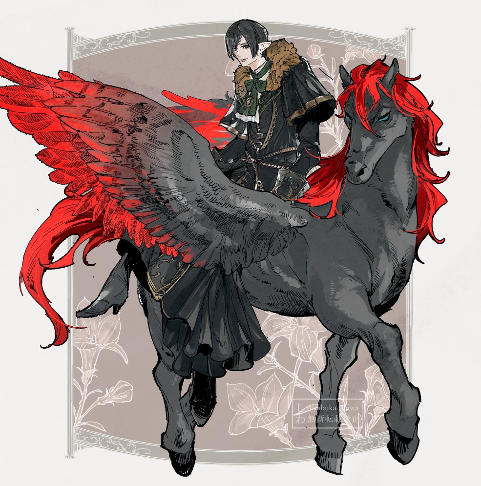 yabuka_shiwa's tweet photo. FF14　エレオス×馬
Elezen https://t.co/r3FRAXD8av