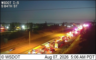 KIROTraffic's tweet photo. A crash on NB I-5 near the 74th interchange in Tacoma is blocking an unknown number of lanes, but has created a growing back up. https://t.co/rA5HriTR5r