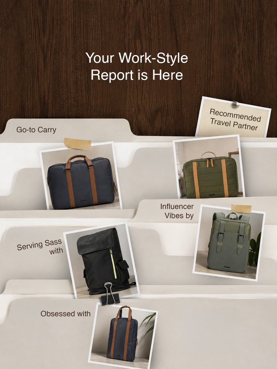 hoipolloi25's tweet photo. Your work-style report is in… 🎒
And apparently, you’re very good at carrying style everywhere. 😉
Which Hoi Polloi bag is your Friday favourite?
#HoiPolloiLifestyle #FridayVibes #BagGoals #WorkStyle #EverydayStyle #TravelBag https://t.co/exS86S3MNf