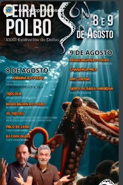 FedericoPrezRey's tweet photo. Mañá Os Tristes na Sesión Vermú da Festa do Polbo do @conportodoson 
Vinde botar unhas bailas e comer unhas talladas https://t.co/MC0qonUwS8