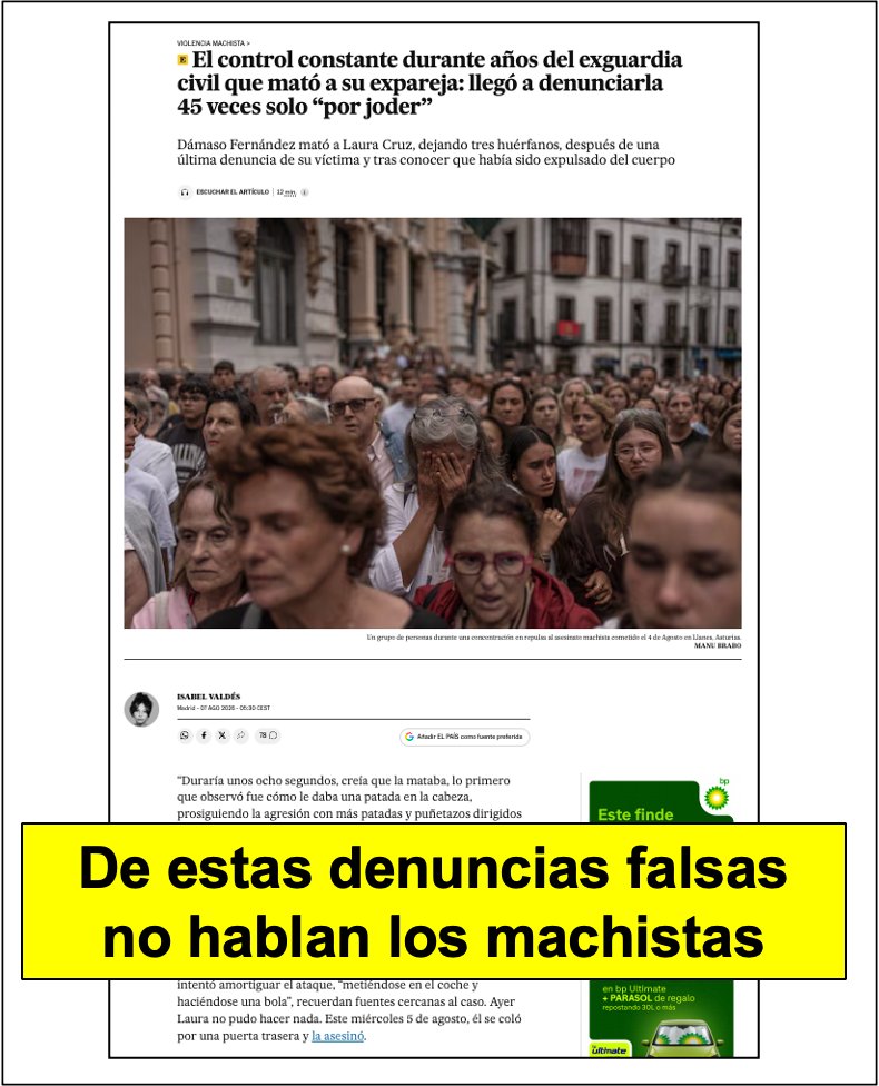 Miguel__Lorente's tweet photo. De estas denuncias falsas no hablan los machistas:
el asesino de Laura, la mujer Guardia Civil asesinada en Llanes, le puso 45 denuncias solo "por joder" https://t.co/Ppq5Cp7C89
