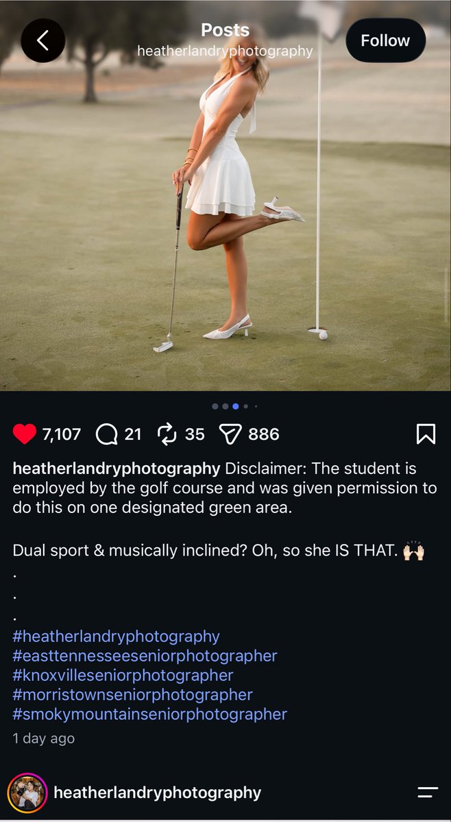 thepennypaper's tweet photo. @mahatmaganl1tg “Disclaimer: The student is employed by the golf course and was given permission to do this on one designated green area.” https://t.co/M1HkkNvNb3
