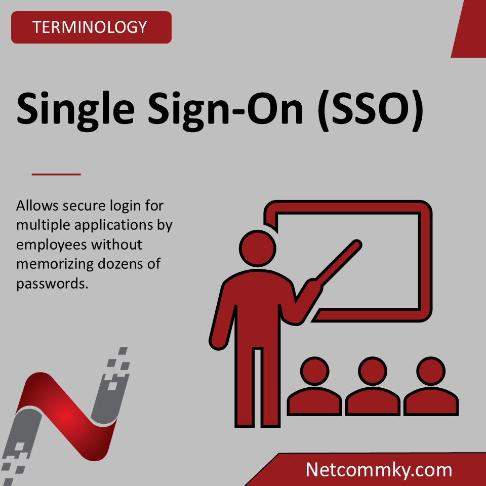 netcommky's tweet photo. Tech Term:
Single Sign-On (SSO) lets employees securely log into multiple applications without remembering dozens of passwords.
#TechTips https://t.co/90byww7KVc