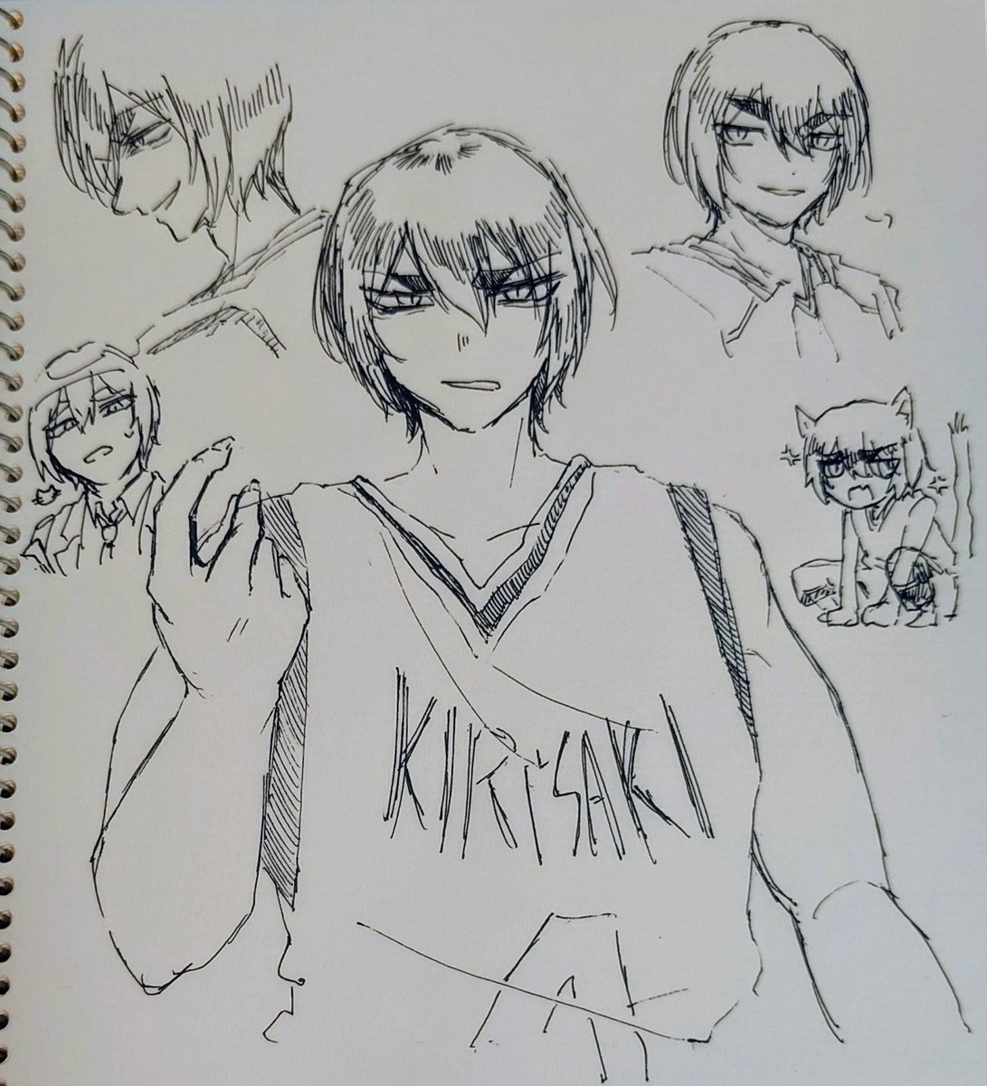weakest_master's tweet photo. ボールペン一発描きチャレンジたち https://t.co/XfJG7RRlX5