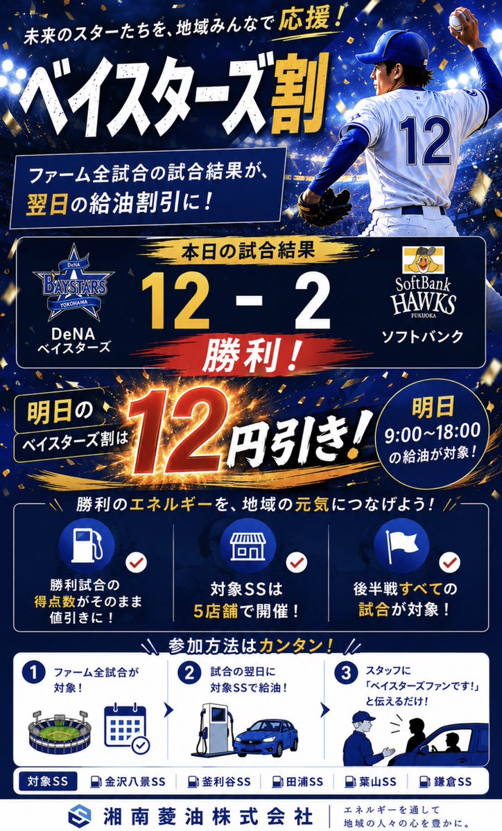 shounanryoyu's tweet photo. 未来のスター達からのエネルギーを
地域のベイスターズファンの皆様へ‼️

#ベイスターズ割 
#明日8月8日9時から
#全てのベイスターズファンの皆様へ https://t.co/8ODXvnEOow