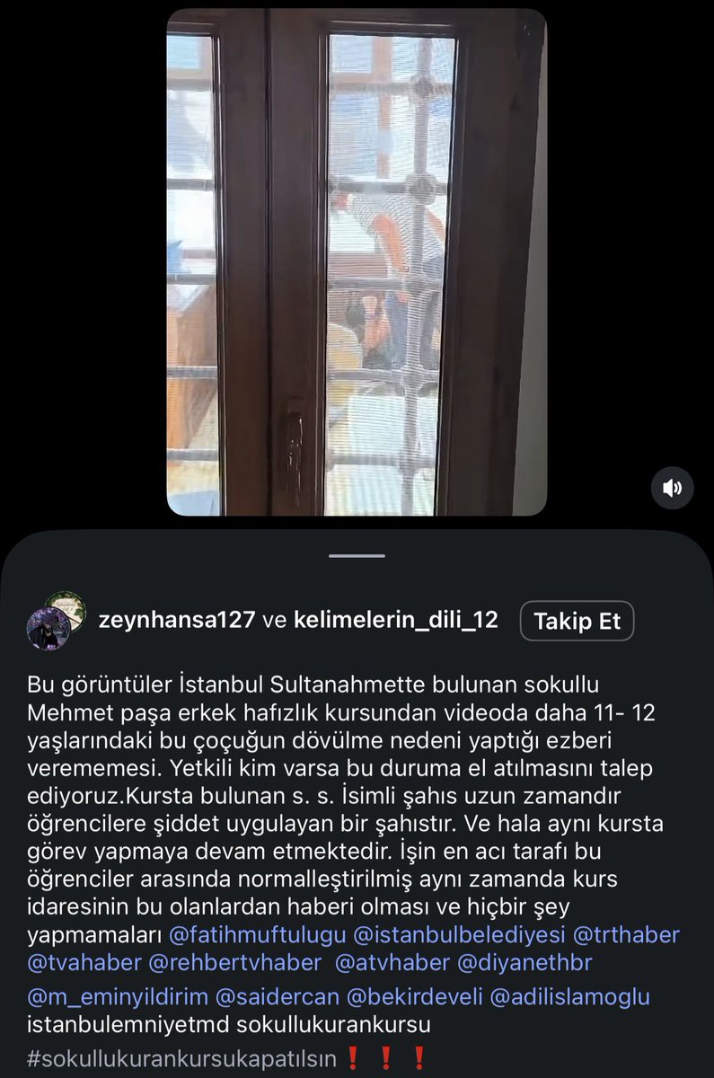 nasuhbektas's tweet photo. Instagram’da böyle bir video paylaşılıp yardım talebinde bulunulmuş. İstanbul sultanahmette bir hafızlık kursunda eğitmen tarafından çocuğa uygulanan şiddet. https://t.co/OdHvvut7DO