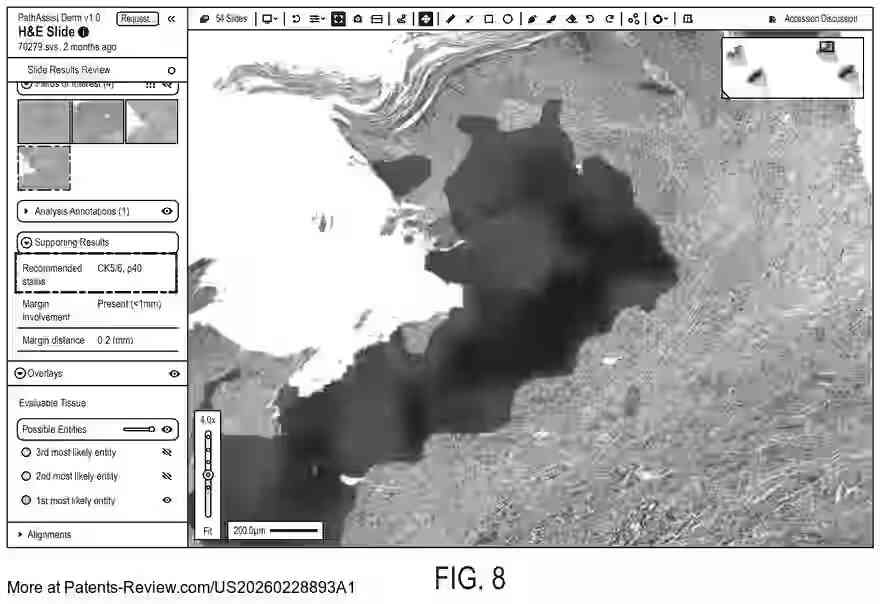PatentPulse's tweet photo. 🔍 New patent application #US20260228893A1 by #PathAI introduces #ConformalPrediction techniques for classifying histopathology images. This method uses #MachineLearning to analyze tissue samples, providing calibrated confidence levels for diagnostic entities. The system processes image data to determine likelihoods and displays results via a user interface. #Healthcare #AI #MedTech