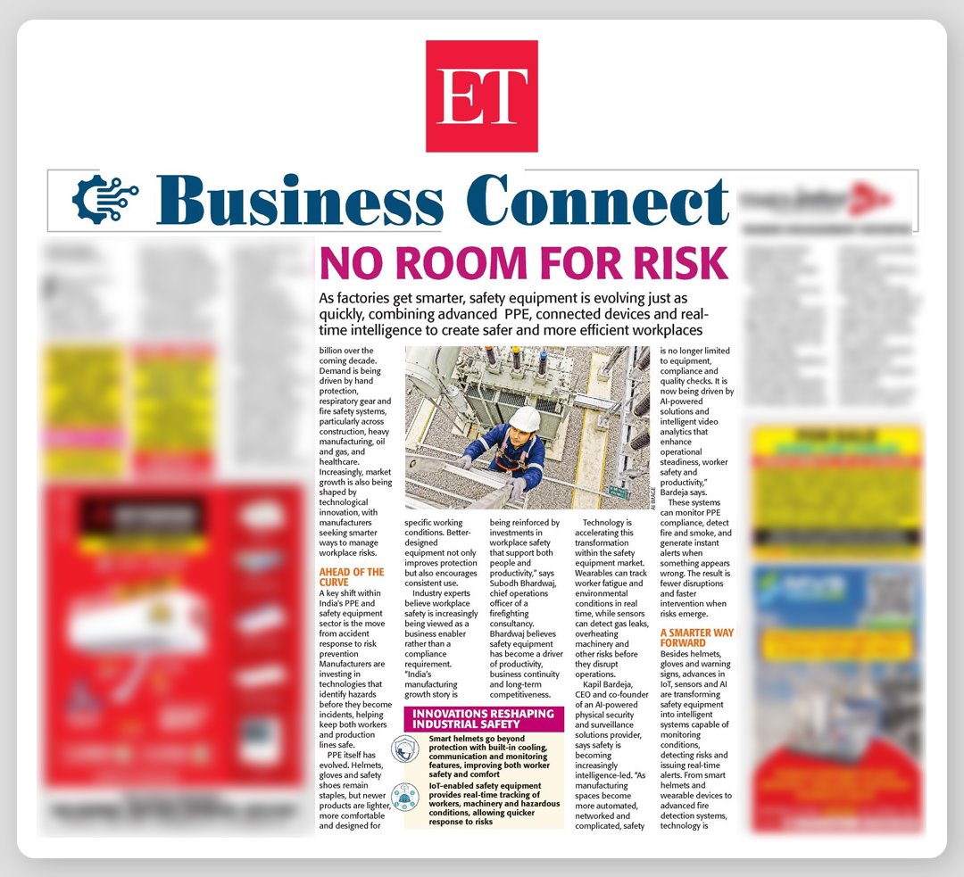 VehantTechnolo1's tweet photo. From Sovereign Vision's AI-powered #PPE monitoring to intelligent safety technologies, innovation is reshaping how industries prevent risks, improve compliance, and create safer, more efficient workplaces.
Appreciation to @EconomicTimes for covering this.
#safety #vehant https://t.co/6xcL0e3c6k