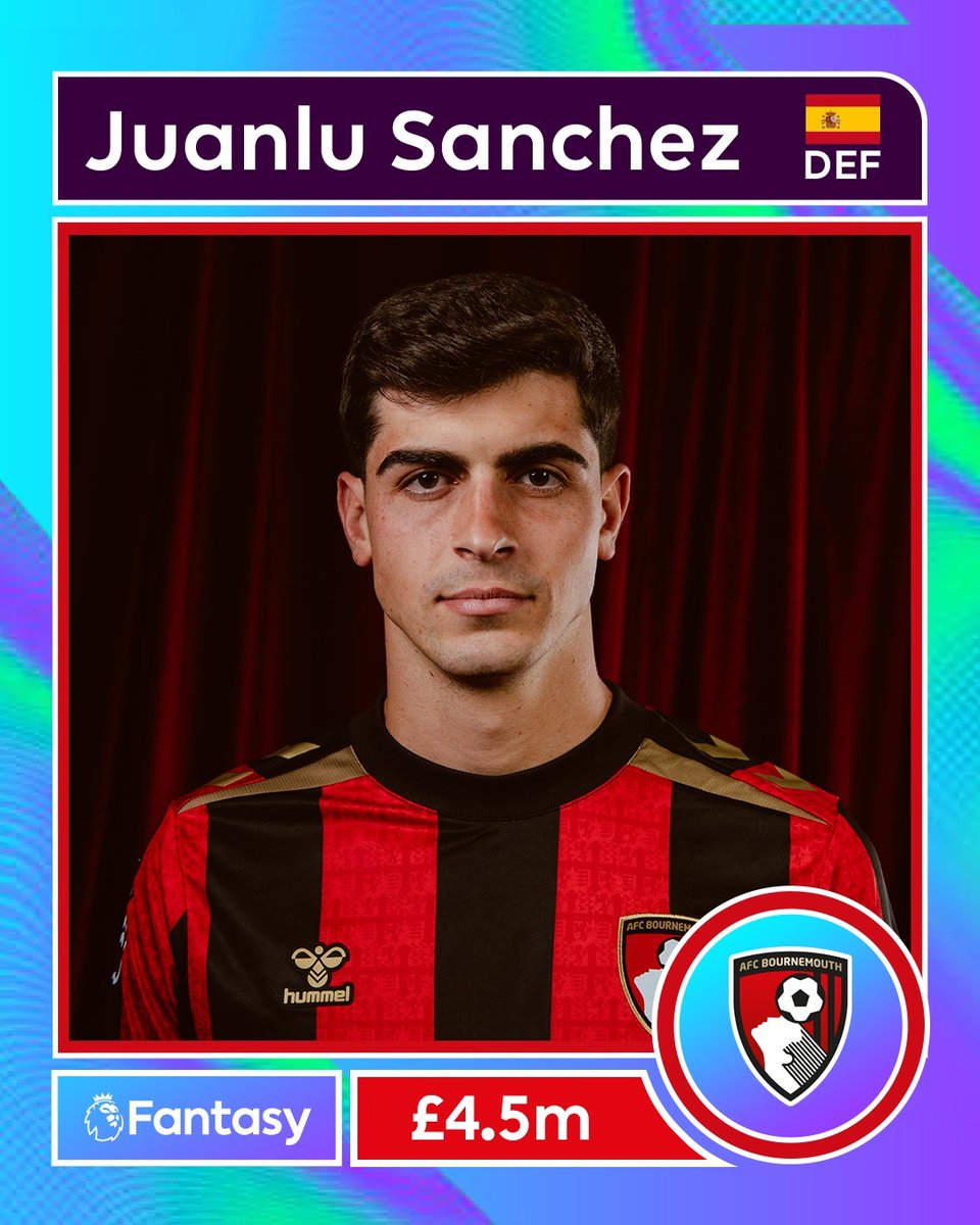 afcbournemouth's tweet photo. £4.5m for a dynamic full back 👀

Our newest recruit Juanlu Sanchez is now in @OfficialFPL... does he make your team? 🍒