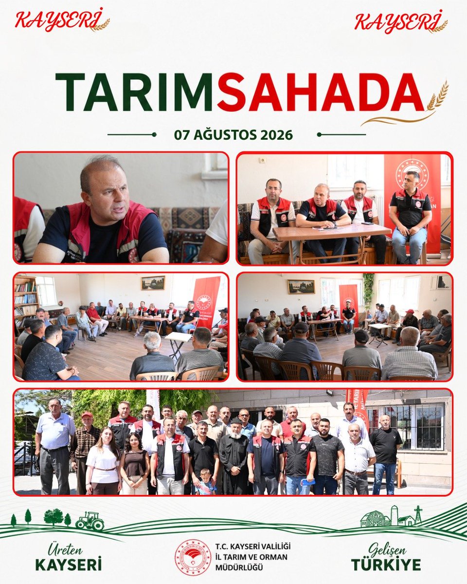 kayseritarimorm's tweet photo. 📍 KAYSERİ

Çiftçi Nerede, Biz Orada!

Bakanlığımızın talimatlarıyla sürdürülen Cuma Buluşmaları kapsamında bu hafta;
İl Müdürümüz Sayın Bülent SAKLAV ve  beraberindeki heyet ile birlikte Çiftçilerimize;
🚜 Biçerdöverle Hasat Kontrolü
🔥 Anız Yakılmaması
🌲 Ormanlık Alanlarda Ateş Yakılmaması
📊 Tarımsal Üretimin Planlanması
 *₺* Yeni Desteklemeler

konularında bilgilendirmeler yaptık.

#tarimsahada

@ibrahimyumakli @gokmen_cicek_ @DrOsmanYildiz @BulentSaklav @TCTarim @trgmresmi @kayserivaliligi