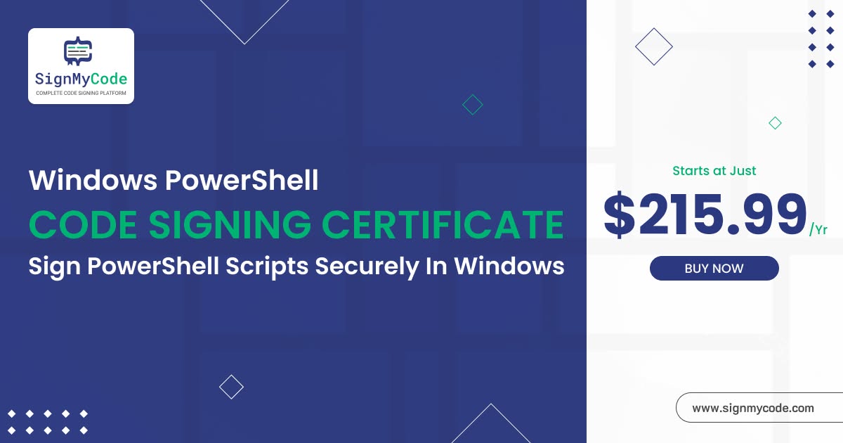 Sign_My_Code's tweet photo. 🔐 Secure your #PowerShell scripts with a Windows PowerShell #CodeSigning Certificate. Digitally sign your scripts to verify authenticity, protect against tampering, and meet enterprise security requirements. Build confidence with every execution. https://t.co/cz2w8j0XLP https://t.co/S74Qv8v0zD