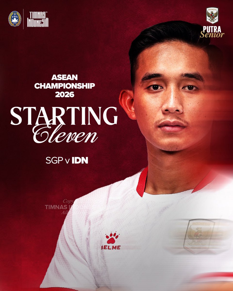TimnasIndonesia's tweet photo. 📃 | Starting 𝟏𝟏 𝓿𝓼 Singapura

‣ #TimnasDay ‣ #BersamaGaruda https://t.co/inTL61ri12