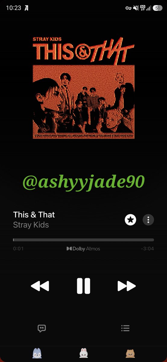 ashyyjade90's tweet photo. Hour 9
Apple Music 🎉🎉🎉
#StrayKids #스트레이키즈
#THIS_AND_THAT
#This_and_That_BurningTime https://t.co/wKIGR7fMN4