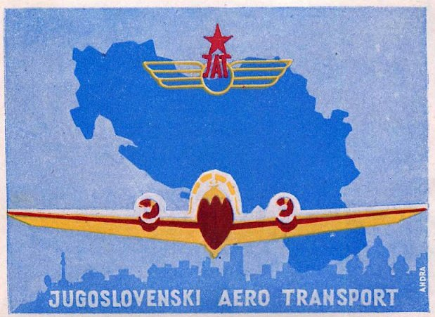 YugoslavVisuals's tweet photo. Yugoslavian Airways luggage label, 1970s. https://t.co/aopCySOH0j