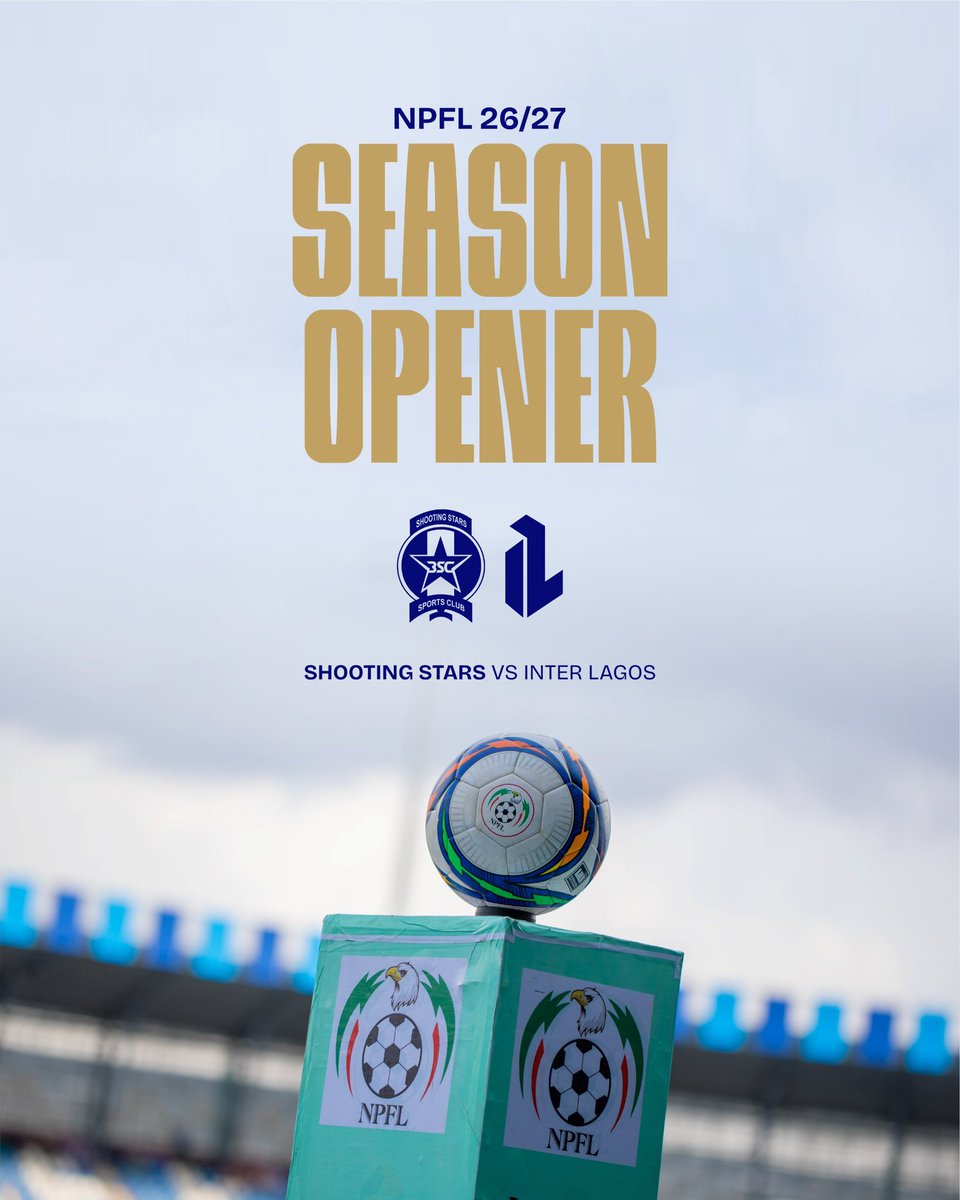 ShootingSc's tweet photo. SEASON OPENER 🔵

The wait is over.

We begin our NPFL 2026/27 campaign against Inter Lagos in a South West derby.

#3SC | #UpShooting | #NPFL27 https://t.co/ubjkue1cYS
