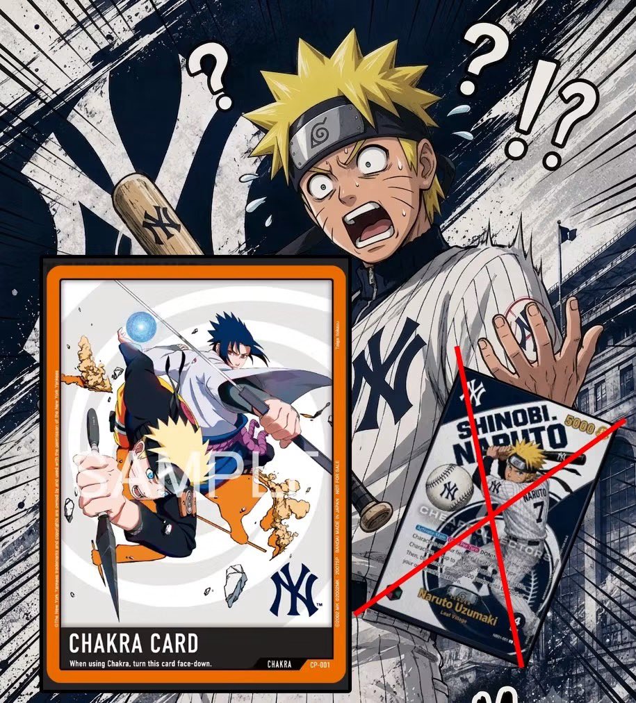 filmnftlover's tweet photo. Naruto x Yankees ,
Just change logo WTF
#narutotcg #yankees #bandai https://t.co/oXpPkryFMA
