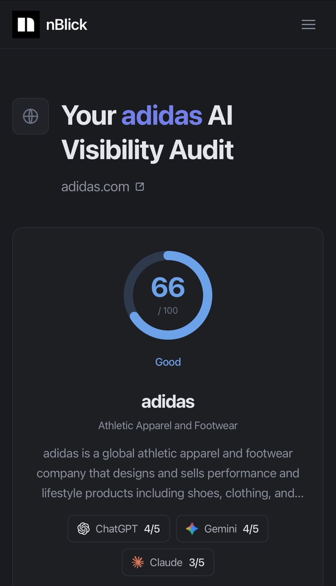 german_chd's tweet photo. @nicklaunches If you are tired of checking manually if AI recommends your brand, run a full audit using this link (it’s free):

https://t.co/vBVnxM7Rf1

Stop relying on generic Claude code skills that bring no value. https://t.co/EpM11mztSw
