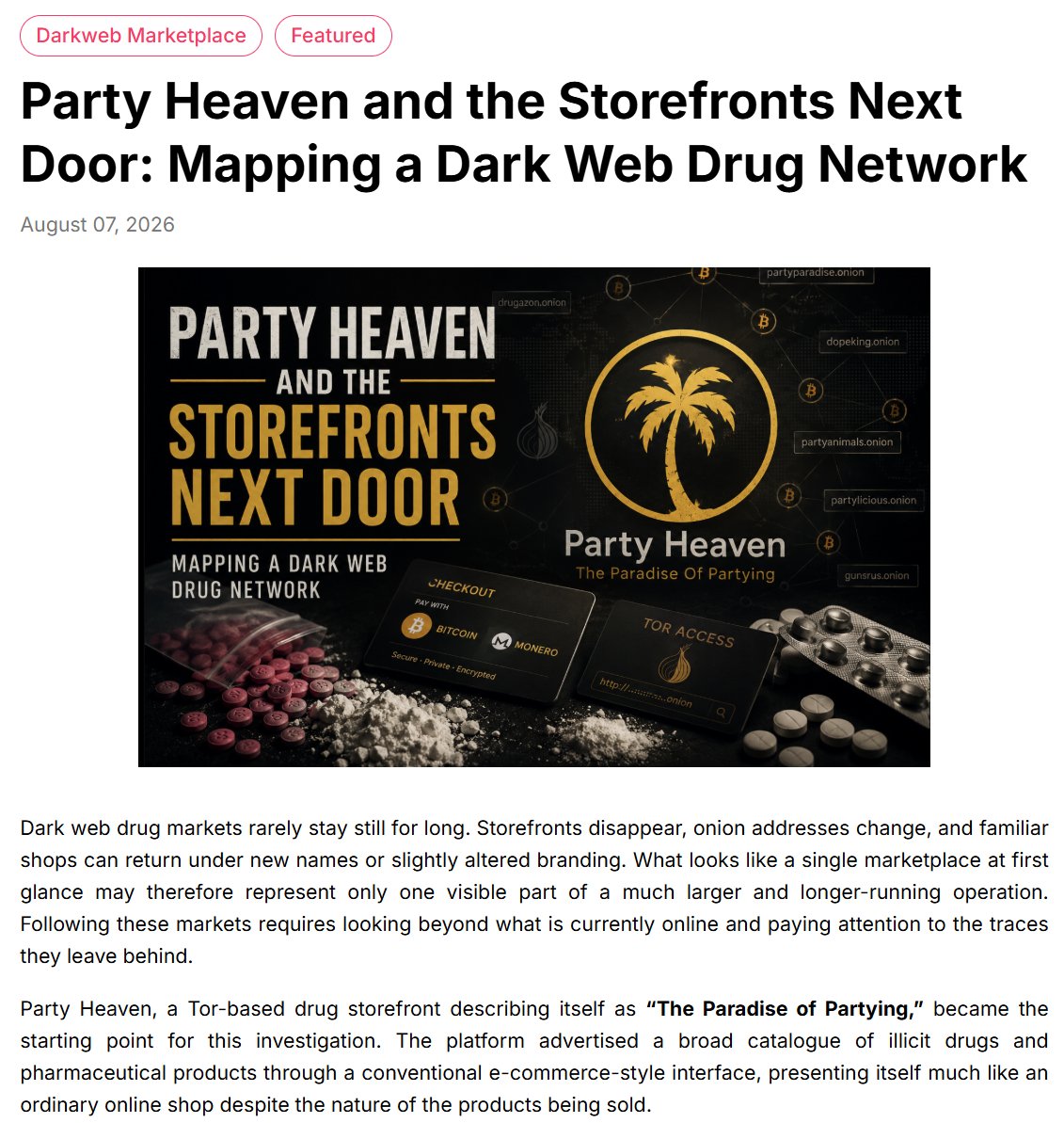 stealthmole_int's tweet photo. Party Heaven and the Storefronts Next Door: Mapping a Dark Web Drug Network
https://t.co/bn4fmWAghw
#DarkWeb #OSINT #Investigation #StealthMole https://t.co/xhIzOVKHgo