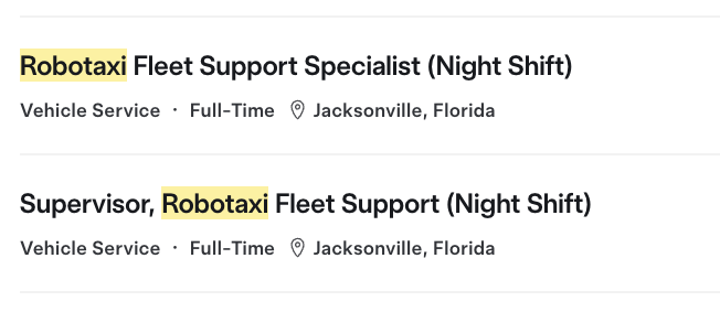 RoboRiderRobo's tweet photo. Wondering where @robotaxi is heading to next? Las Vegas and Phoenix are next and have already been announced almost a year ago. We have 3 cities that aren't announced yet but Tesla is actively hiring for: 
1. Fort Worth, TX
2. San Antonio, TX
3. Jacksonville, FL (New) https://t.co/lNa4azoqlf
