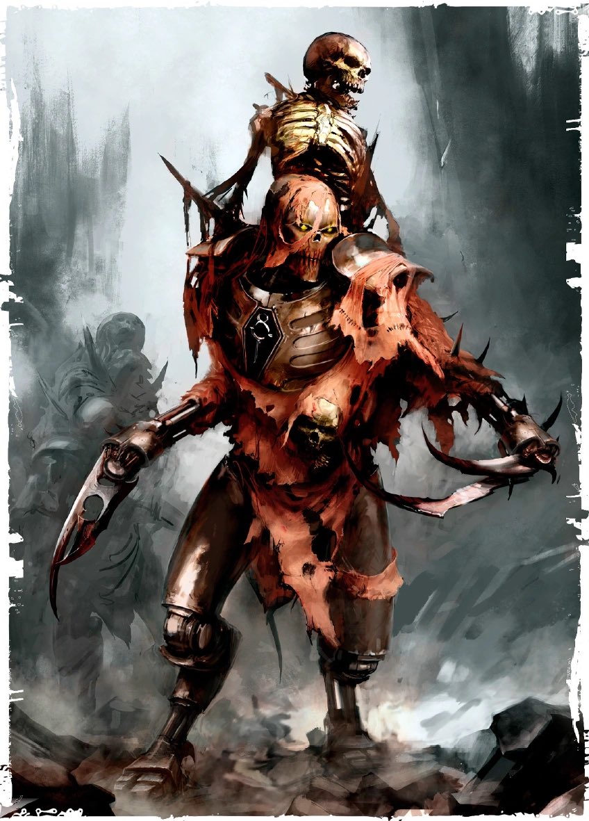 AndrewZ24597481's tweet photo. Flayed Ones - these are Necrons who have succumbed to the Flayer Curse. The desire to return to the flesh times and they ravenously attack the living taking and wearing their skin to try and reclaim what was lost. https://t.co/XpR95yi4Wm