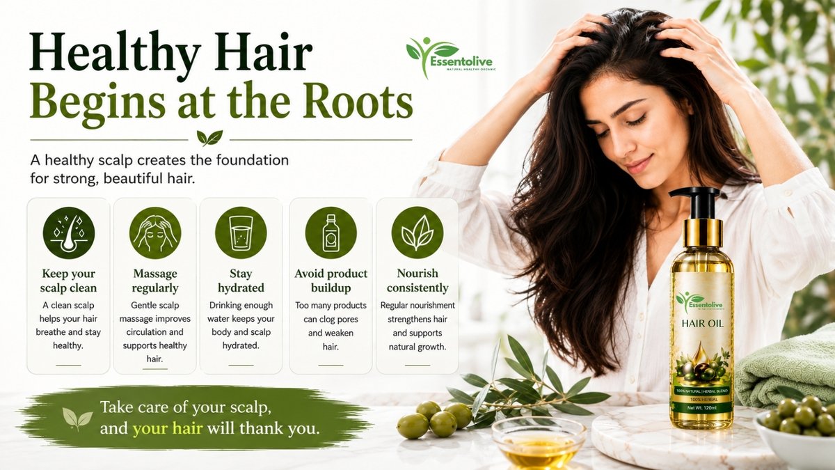 Essentolive's tweet photo. Healthy hair starts with healthy roots. 🌿✨

Nourish your scalp, strengthen every strand, and let your hair shine naturally with Essentolive Hair Oil.

#Essentolive #HairCare #HealthyHair #ScalpHealth #NaturalBeauty https://t.co/9UfMywETou