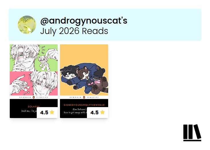 androgynousscat's tweet photo. July 2026 Reading Wrap-Up 📚

Best Read: Kim Soleum's guide on how to get away with sleeping on the job by signedyourstrulythewhale https://t.co/g1kaiVmUi8