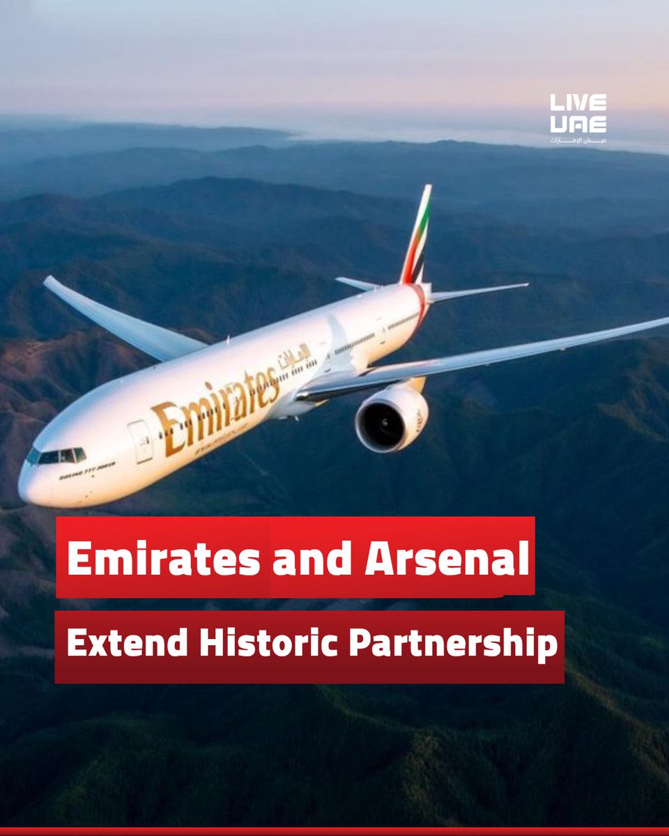 LIVE__UAE's tweet photo. Arsenal and Emirates have extended one of football’s most iconic partnerships until 2033, continuing a collaboration that began in 2006.

#Arsenal #Emirates #liveuae #عيش_الإمارات https://t.co/fZEnpeViKZ