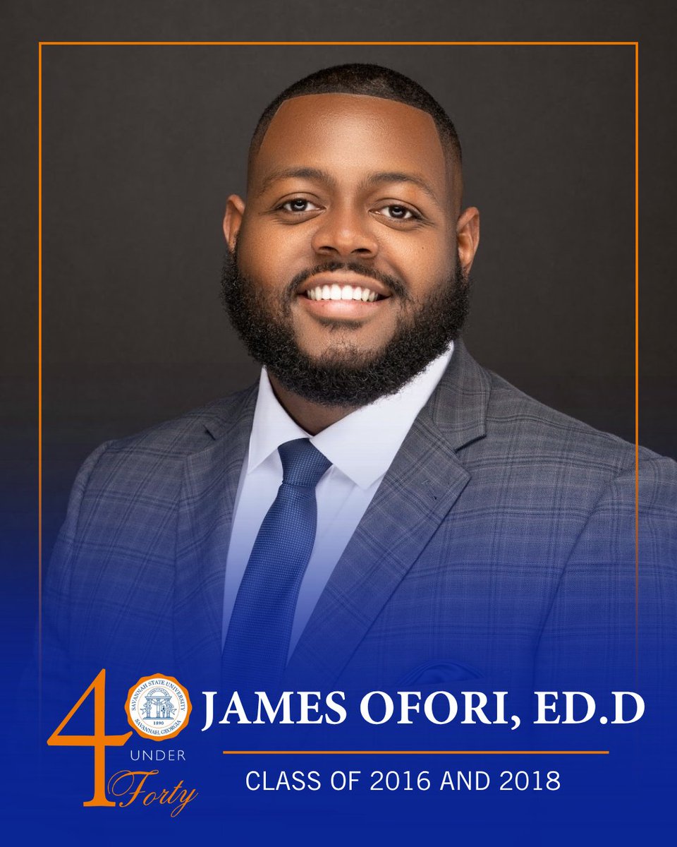 savannahstate's tweet photo. Dr. James Ofori has dedicated his career to empowering students and strengthening higher education. 

As a Tiger Trailblazer, Dr. Ofori continues to inspire the next generation through mentorship, innovation, and an unwavering commitment to student success.🧡💙🐅 https://t.co/ebUyvGwCPg