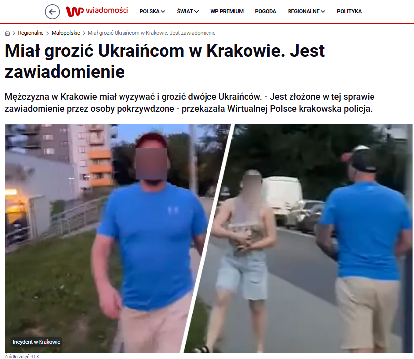 HavryshkoMarta's tweet photo. “Ukrainian scum,” the attacker says to a Ukrainian man.

Do you think President Nawrocki should finally speak out about the wave of hate crimes against Ukrainians in Poland? https://t.co/FPQGdIbqFn