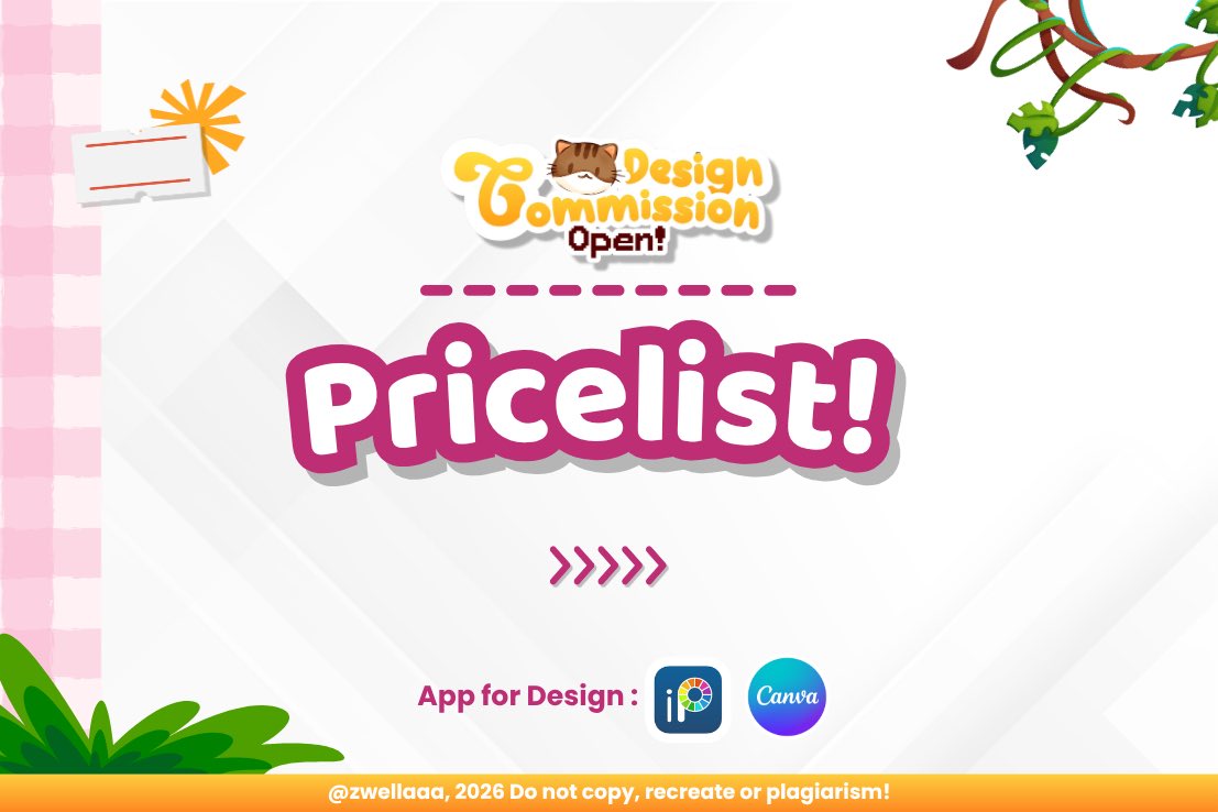 _zwe1a's tweet photo. please kindly retweet + like, thank youu! 💕

hai aku open slot untuk design commision‼️ mulai dari sticker pack, poster, banner, id card, qris design, twibbon, infografis &amp; masih banyak lagi! 💬⭐️ #zonauang #bealanjaㅤ 

wanna ask / booked slot chat only
https://t.co/LIxJ7Vw8hb https://t.co/CHk3XBwB7x