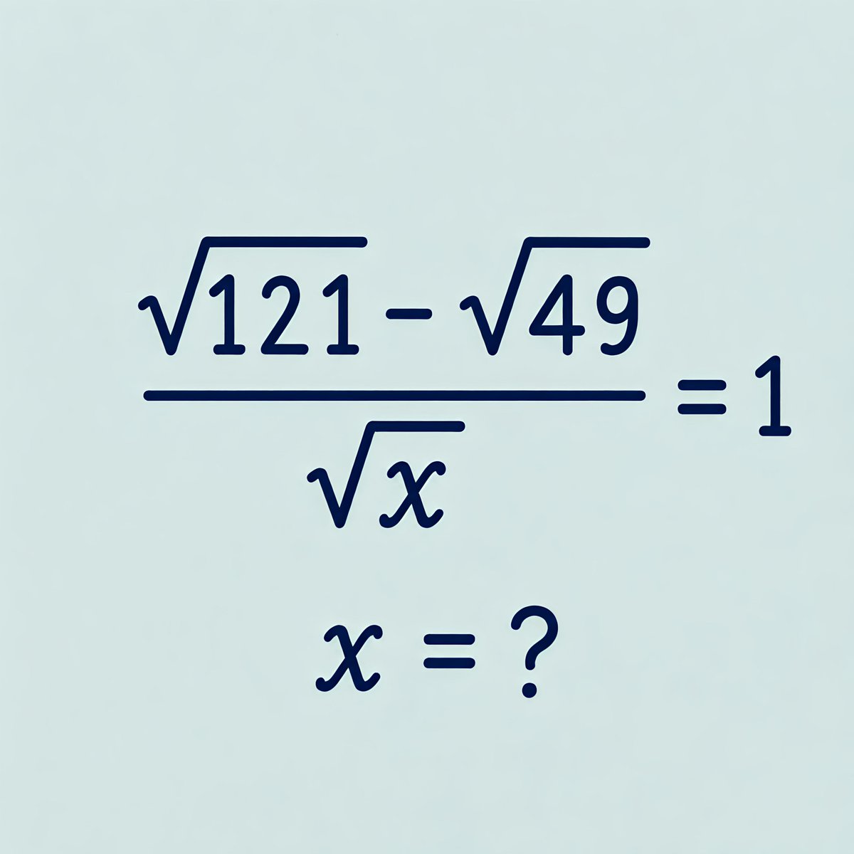 farman4x's tweet photo. Only true mathematicians will get this right. 👁️‍🗨️ 

What's   x? https://t.co/Sguh4G9s1M