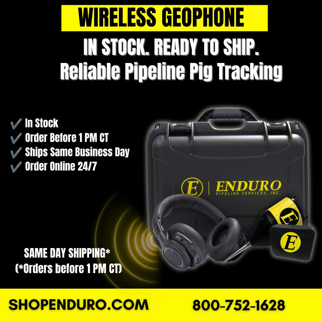 EnduroUSA's tweet photo. Need a Wireless Geophone? We've got you covered! Order now at Enduro for fast shipping. https://t.co/XCE1O0y4vH #Pipeline #PipelineIntegrity #PigTracking #WirelessGeophone #PipelineEquipment #PipelineOperations #OilAndGas #ShopEnduro https://t.co/9Mpkhf5LSQ