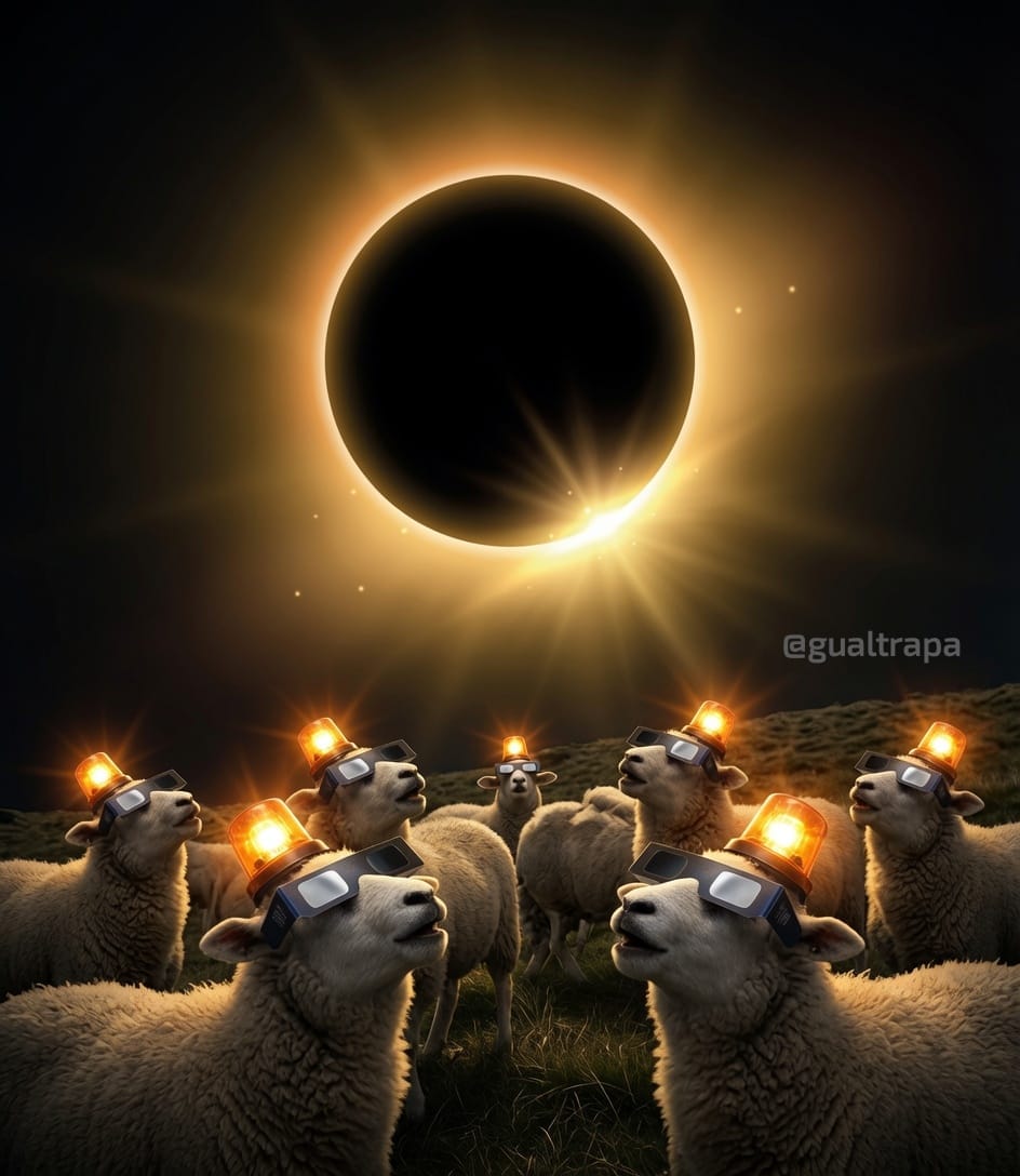 gualtrapa's tweet photo. Literalmente España el próximo 12 de agosto a las 20:30 #Eclipse2026 https://t.co/teHYRvxZ8r
