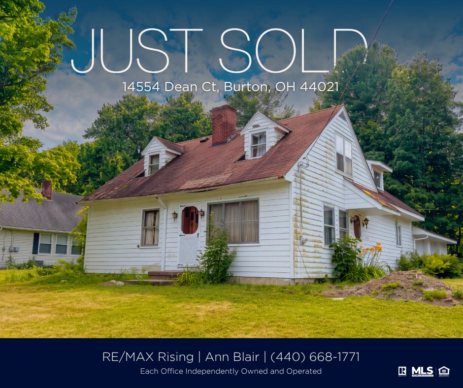 remax_rising's tweet photo. JUST SOLD! Congratulations to Ann and her sellers β and to the buyers β on the successful closing of this home on Dean Ct in Burton OH! #justsold #remax #remaxagent #ohiorealestate #OhioHomes https://t.co/xSaZnVNZg7