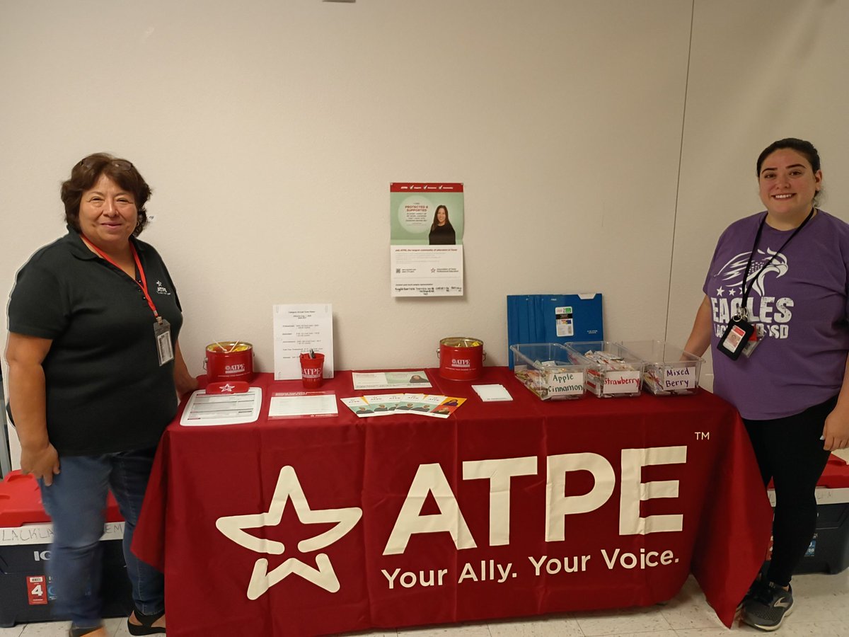 OfficialATPE's tweet photo. Lackland ATPE President Angela Barrera and Past President Mary Reyes connected with new teachers at Lackland ISD's new teacher orientation.

If you are interested in joining ATPE, please click this link: https://t.co/sNRA4wHdDv! https://t.co/qP2qkRNvQe