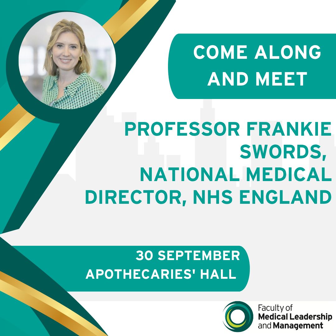 FMLM_UK's tweet photo. 🎓 We’re pleased to share that Professor Frankie Swords will be collecting her FMLM Senior Fellowship Award in person at the FMLM AGM on 30 September.

FMLM members are invited to join us as we recognise her significant contribution to healthcare leadership.

https://t.co/L7wKM28OzQ