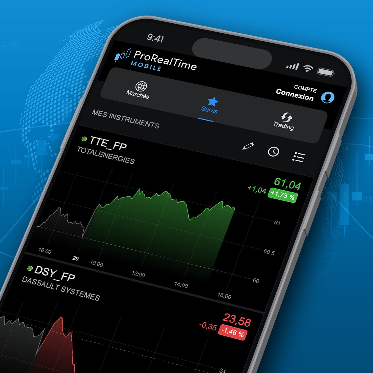 ProRealTimeFR's tweet photo. 🆕  ProRealTime Mobile 🆕

- Visualisez vos listes sous forme de graphiques 📈
- Suivez vos instruments favoris ⭐
- Affichez vos positions et vos ordres 📊

Téléchargez et installez l'application ProRealTime Mobile en quelques clics pour découvrir toutes ses fonctionnalités! https://t.co/Z5yJiByyTR