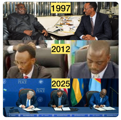 kinshasaweb's tweet photo. #Paul_UBWENGE #M23EqualsRwanda #MappingReport #SanctionRwanda #NorthKivu #StopKagameNow #RwandaIsKiling #Genocidecongo #RwandaUgandaCrisis #CrimedeGuerre #HandsoffDRC #RwandaiskillingInRDC #RDF #Rutshuru #Brassage #Mixage #ÉdouardMwangachuchu
You cannot negotiate with Paul Kagame; he never keeps his promises. In 1997, when Laurent-Désiré Kabila became president, the next year (1998) Paul Kagame sent another rebel group into Congo, even though Laurent-Désiré Kabila was his best friend at the time.
https://t.co/3p6b8MUEMP