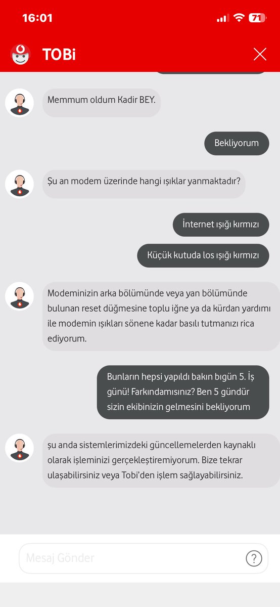 ksnr012's tweet photo. @VodafoneTR bugün 5. İş günü ve internetim haka yok Vodafone dan ne aradılar ne geldiler az önce müşteri hizmetleri ile yazışmam…👏🏻👏🏻@MuratMmturk @HASOsyalmedya lütfen rt https://t.co/M95y3AAnl8