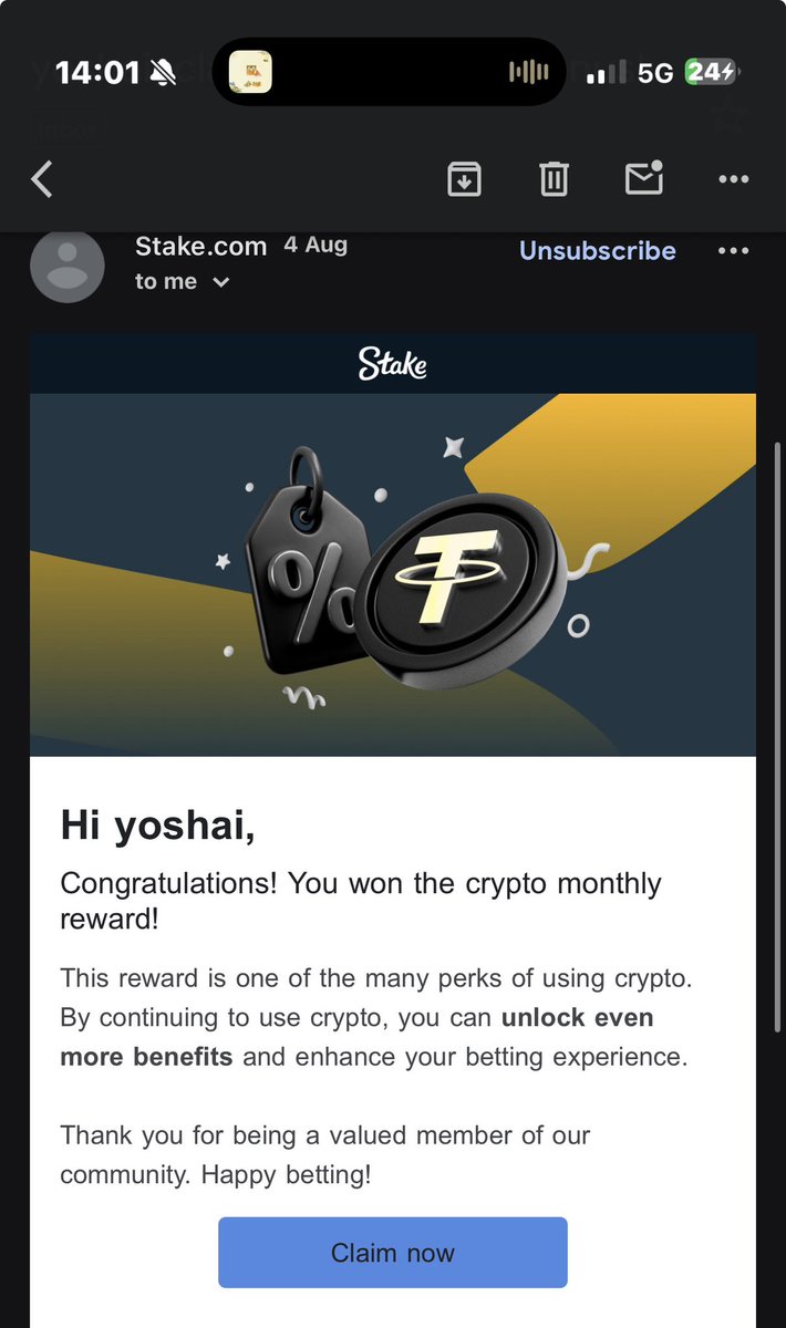 slytheecreator's tweet photo. $1 → $100 😭😭😭

a few days ago, Stake emailed me a bonus code.

i decided to check it out today &amp; they gave me $3. 

so i decided to just all 100X on Dice with $1 per round 

and on the very last try, it hit. 😂

ty @Stake <3 https://t.co/VDpYTVleXM