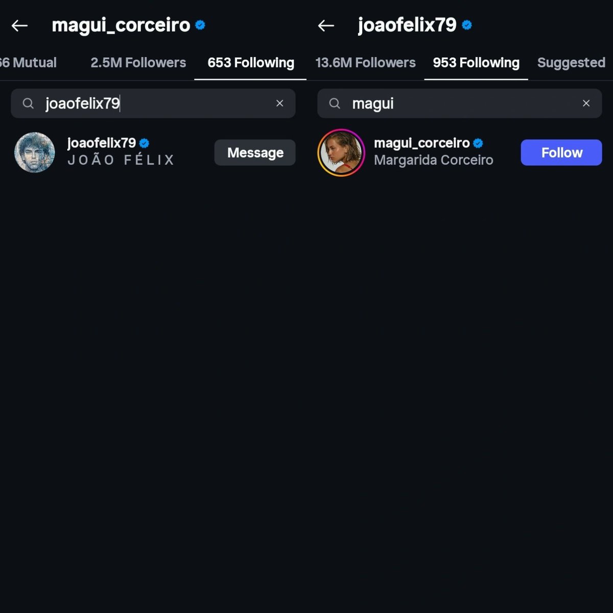 joaofelixenthu's tweet photo. 🚨💀 | HELL NAH: João Félix and Magui Corceiro started following each other on Instagram and they were on the same party recently. https://t.co/oVRg8VjXEk