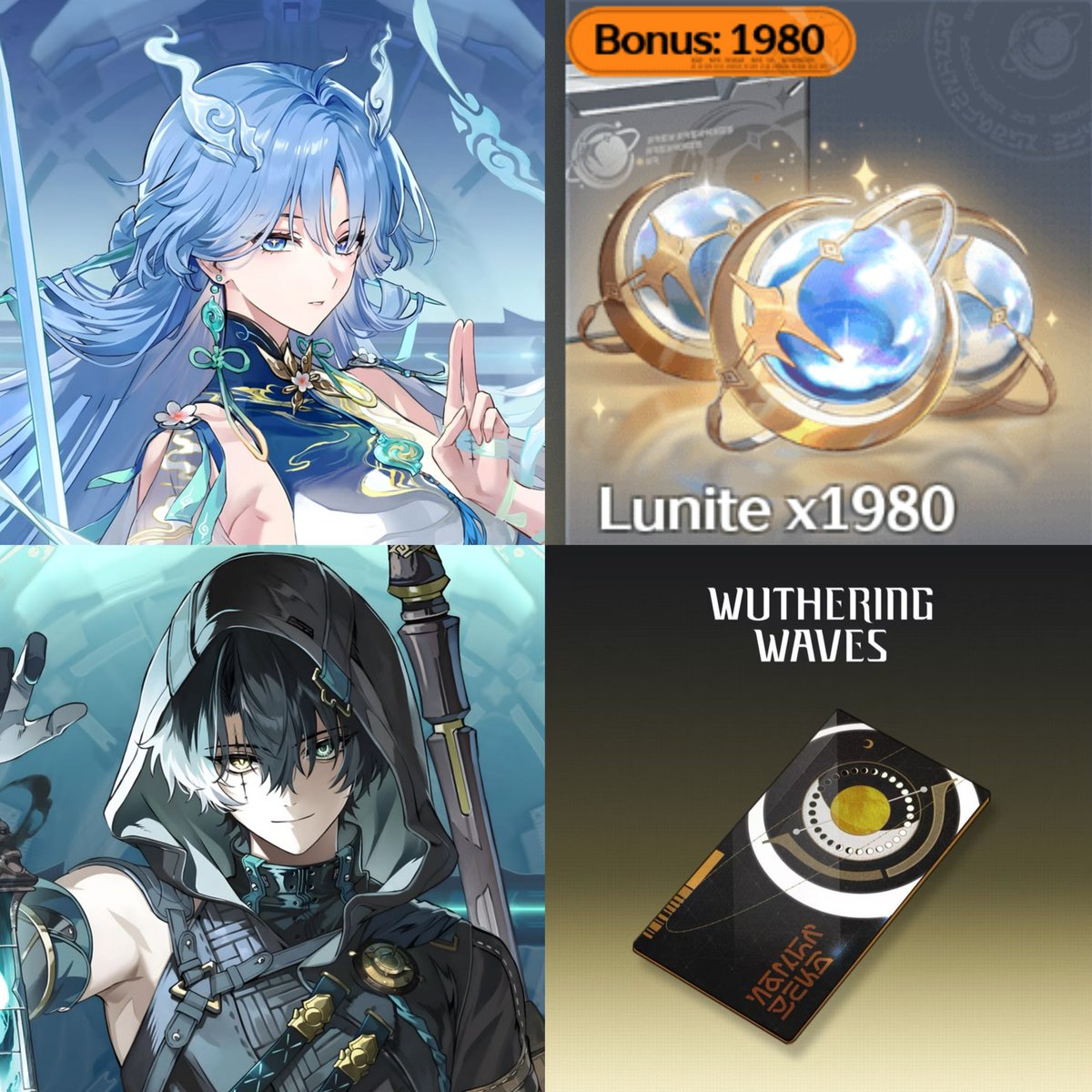 WuWa_Verse1's tweet photo. 1980 LUNITES &amp; x5 LUNITE SUBSCRIPTION GIVEAWAY!

• Follow me &amp; @iaa
• Like &amp; RT this post 
• Comment your pulling plans

Ends next week. good luck ♡ https://t.co/HIPm27vacx