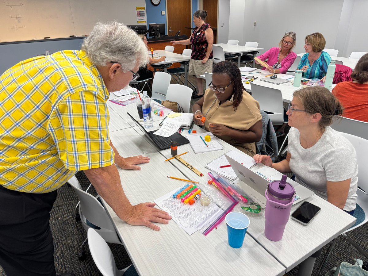 CESTEM_UNCW's tweet photo. It was a great week of hands-on learning at CESTEM! 🔬📝⚙️

Educators explored engineering design with KEVA Planks &amp; the Chomp Saw and strategies for Science Notebooking.

Today, we’re wrapping up the week with a CESTEM Sandbox session for Alpha Academy! 💙 https://t.co/VrS24TsWO1