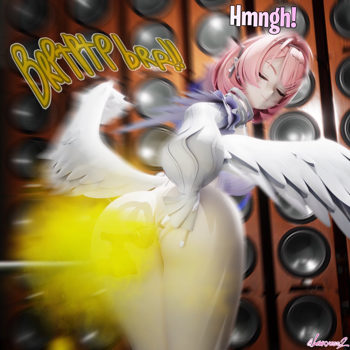 DaMocKSavage's tweet photo. A comm that @lawryess2 did for me on my birthday as well. Remielle’s harmony kinda “stinks”, especially since she had beans early before this performance. Really appreciate the comm bro! https://t.co/v1qY9dADb5